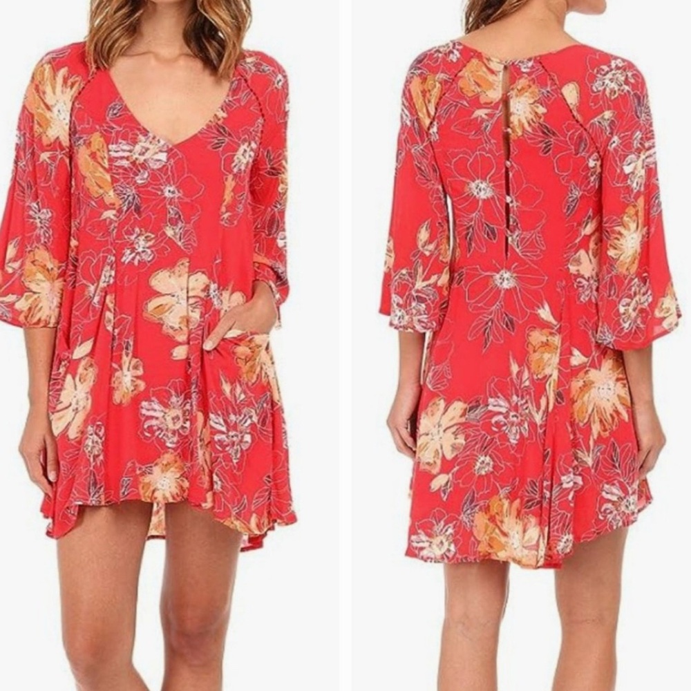 Free People All Eyes On You Swing Mini Dress Sz 8